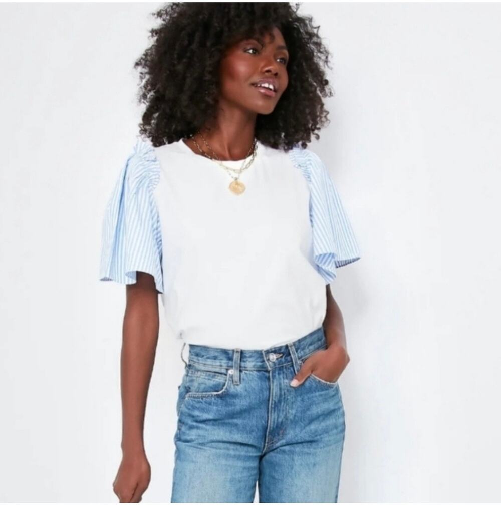 Tuckernuck Hyacinth House Mollie White Blue Striped
Blouse